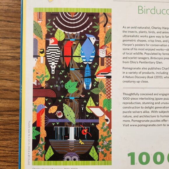 Charley Harper 1000 Piece Jigsaw Puzzle Birducopia Birds Jigsaw Puzzle Bird Blue - Picture 13 of 13
